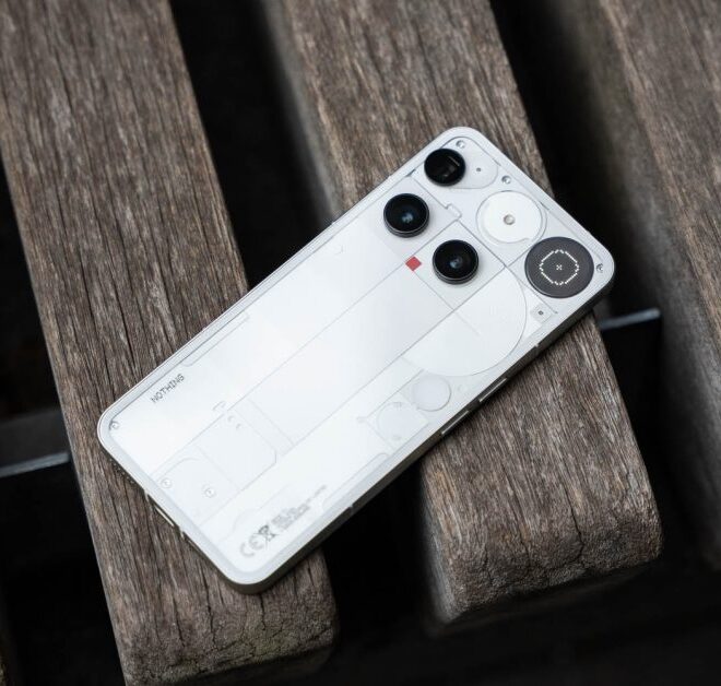 Nothing passed off professional stock photos as Phone (3) samples on in-store demo units