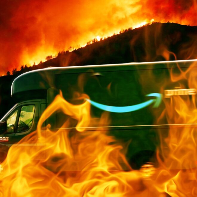 Amazon Tells Driver to Keep Delivering Packages Amid Raging Wildfire