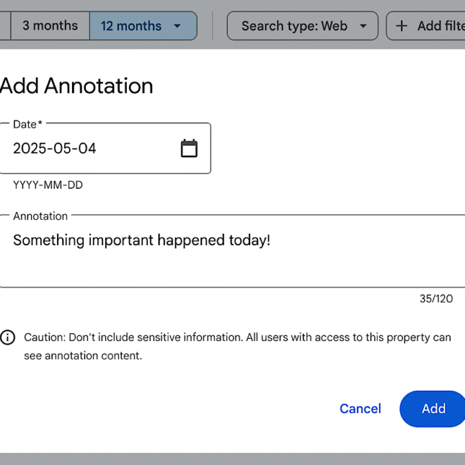 Google Search Console Adds Custom Annotations To Reports