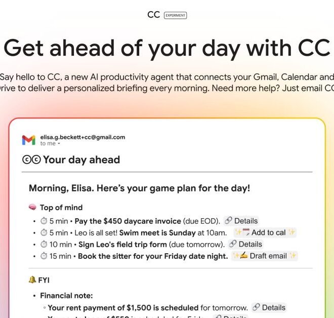 Google Labs testing ‘CC’ productivity agent that connects to Gmail