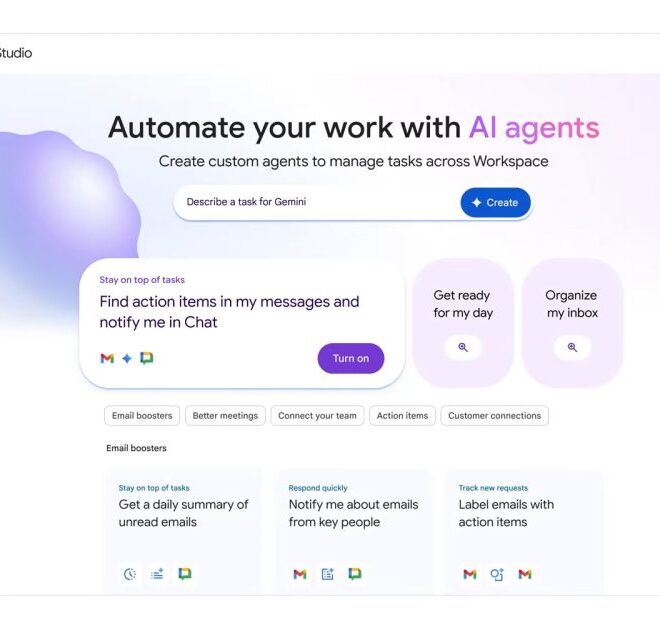 Google launches Workspace Studio to create Gemini agents 