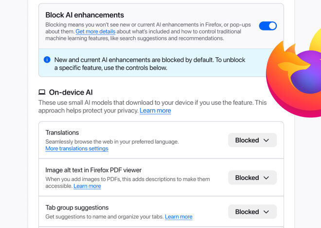 Mozilla Adds One-Click Option to Disable Generative AI Features in Firefox