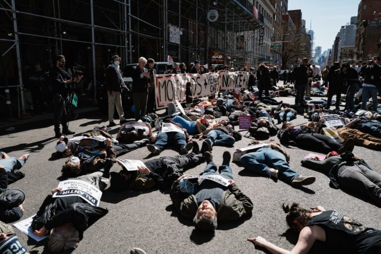 Protesters Stage Unsettling Demonstration in Front of Palantir’s Office