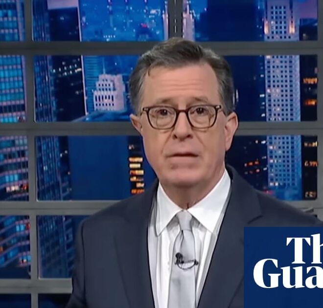 Stephen Colbert on Trump’s 22ft gold statue at his golf club: ‘recreational idolatry’ | Late-night TV roundup