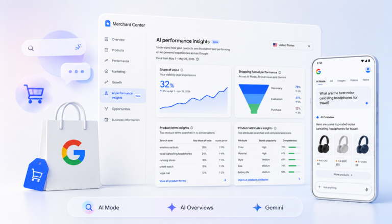 Google adds AI shopping visibility insights to Merchant Center
