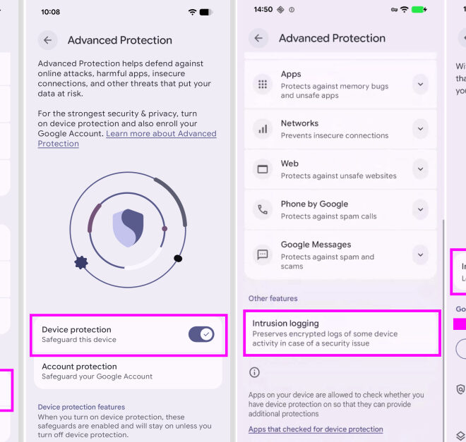 Android Adds Intrusion Logging for Sophisticated Spyware Forensics