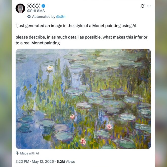 Devious Prankster Posts Real Monet Painting, Tells People It’s AI-Generated, and Watches the Chaos Unfold