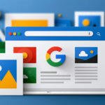 Google Image Search drops clean search box and adds gallery of images